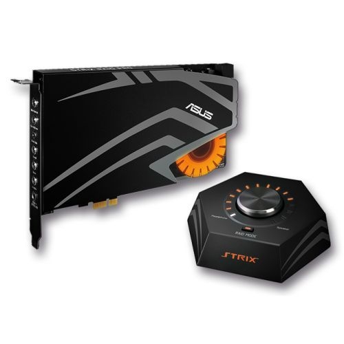 Asus STRIX RAID DLX Gaming Soundcard, PCIe, 7.1, Audiophile-Grade DAC, 124dB SNR, Raid Mode & Control Box