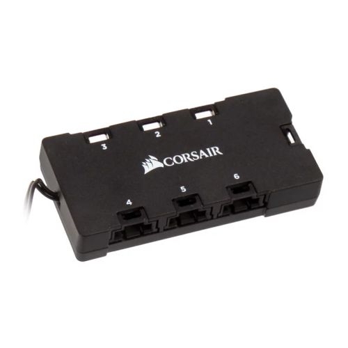 Corsair 6-port RGB LED Hub for Corsair RGB Fans, 6x 4-pin Connectors, Power via SATA