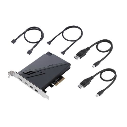 Asus ThunderboltEX 3-TR Card, PCIe 3.0 x4, 2 x Thunderbolt 3 USB-C, 2 x Mini DisplayPort In, USB 2.0 header, 14-1 Thunderbolt Header