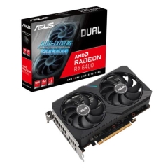 Asus DUAL RX6400, 4GB DDR6, PCIe4, HDMI, DP, 2321MHz Clock, Illuminated Strip