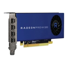 AMD Radeon Pro WX 3200 Professional Graphics Card, 4GB DDR5, 4 miniDP, 1.66TFLOPS, Low Profile