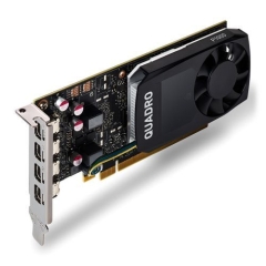 PNY Quadro P1000 Professional Graphics Card, 4GB DDR5, 640 Cores, 4 miniDP 1.2 (1 x DVI & 4 x DP adapters), Low Profile (Bracket Included), Retail